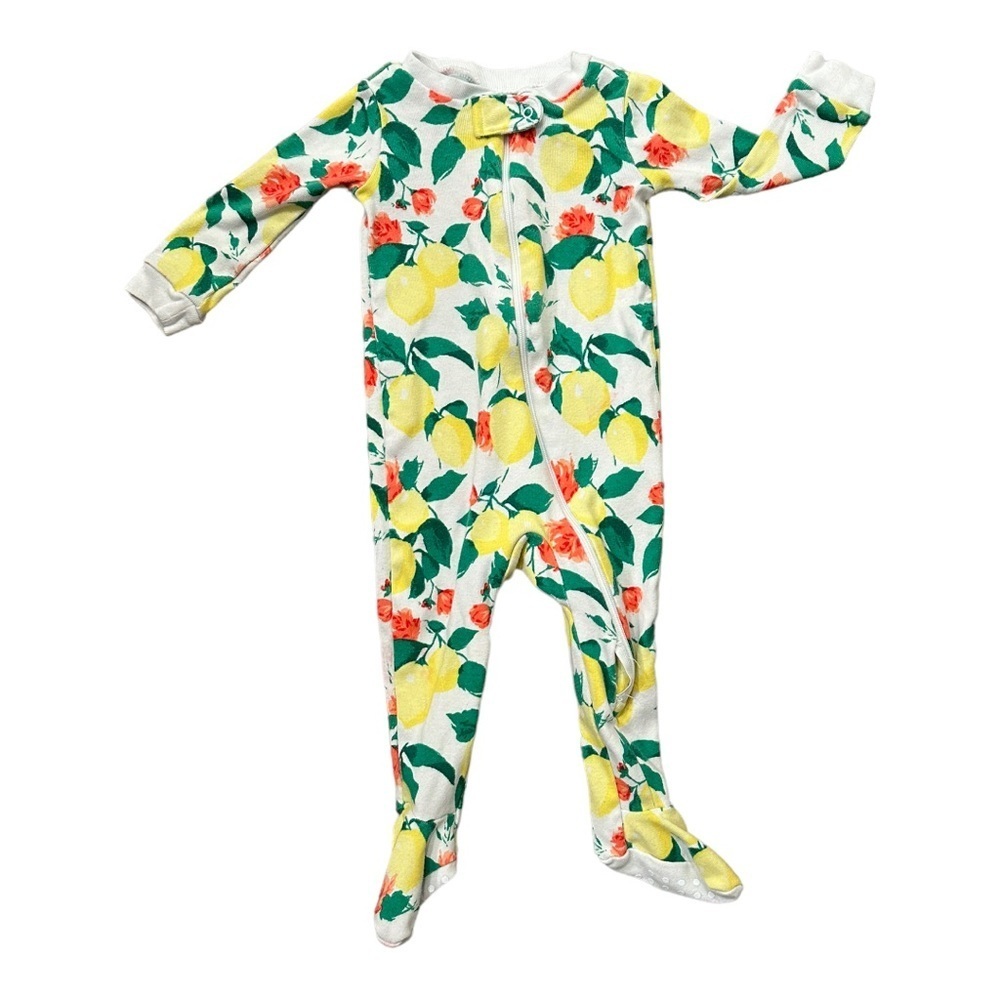 Janie and Jack Lemons Zip Up Pajamas, 6-12 MO